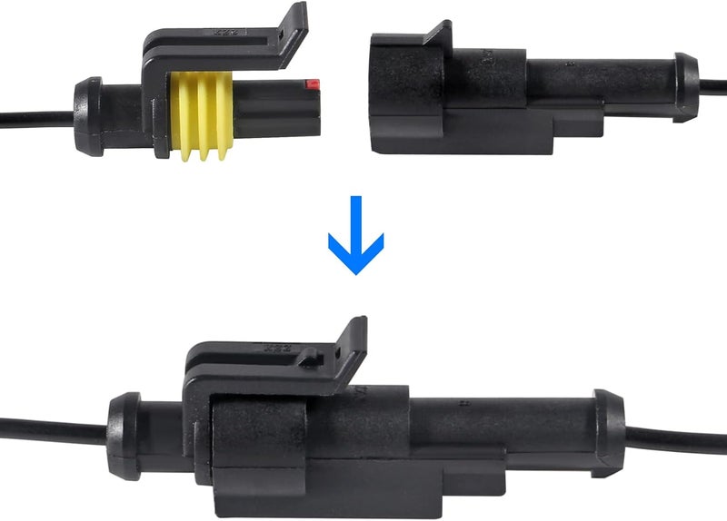 AiTrip 10 Kit 1 Pin Connector,Way Car Waterproof Electrical Connector,1 pin Plug Auto Electrical Wire Connectors with Wire 16 AWG Marine for Car, Truck, Boat, and Other Wire Connections - Image 3